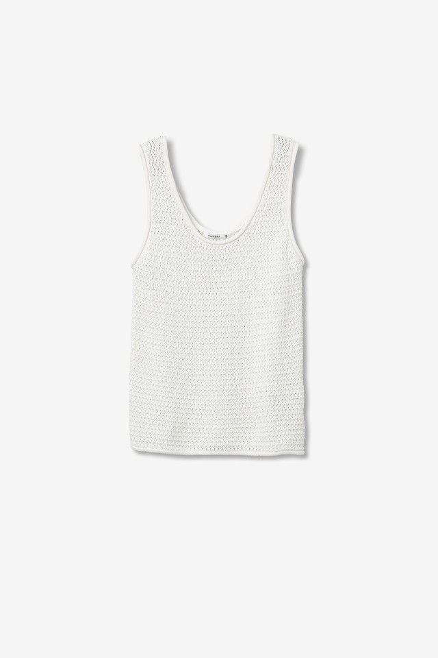 Beige Knit Sleeveless Top