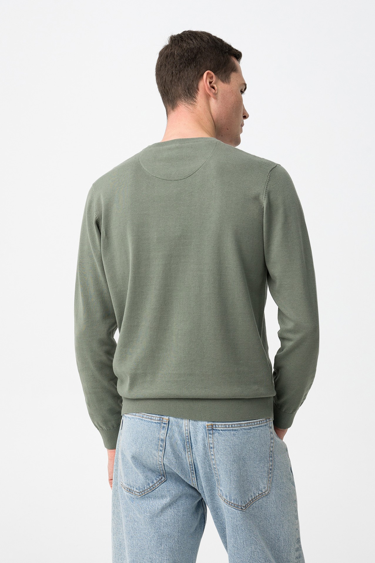 Camisola Slim Verde Tricotada