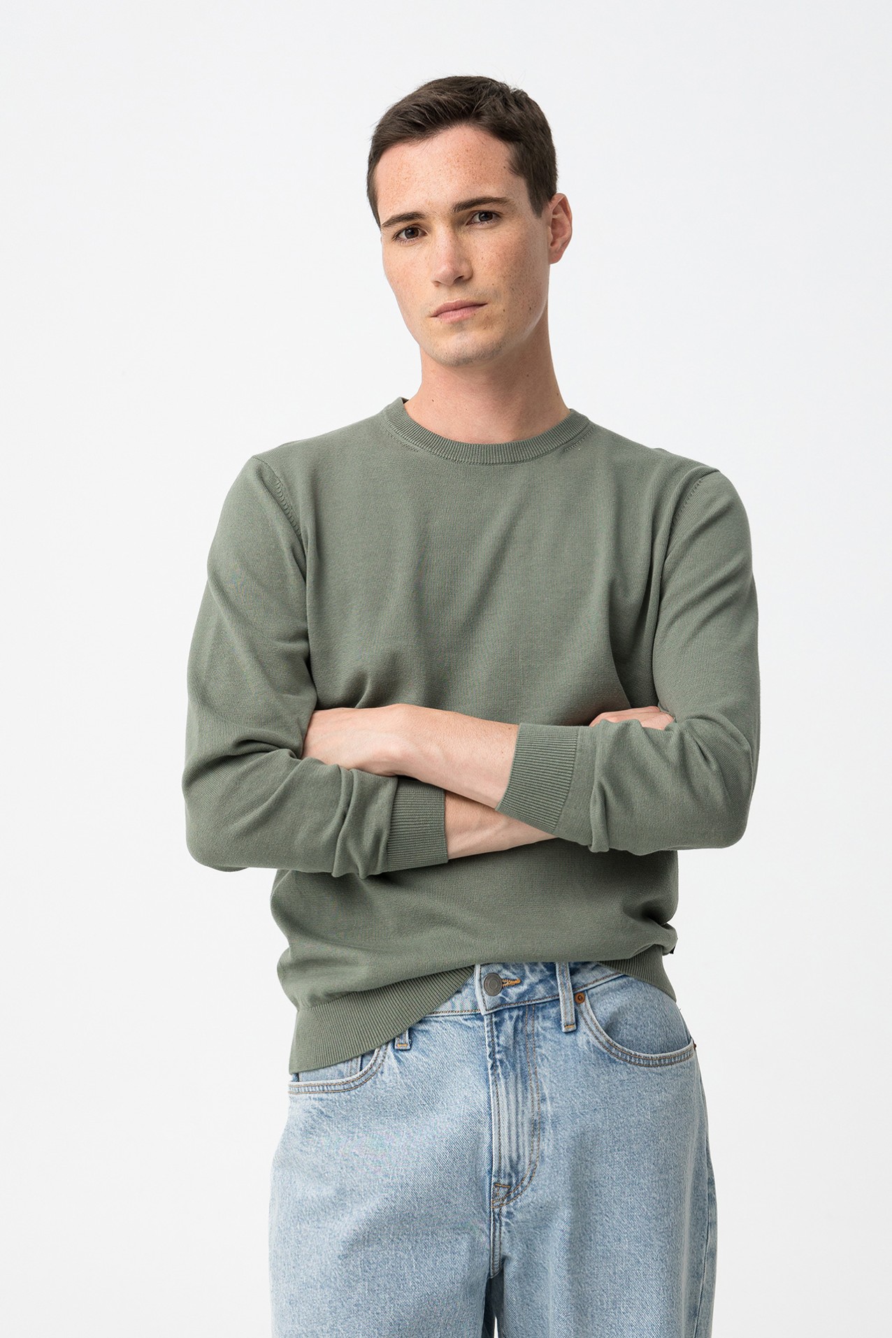 Camisola Slim Verde Tricotada