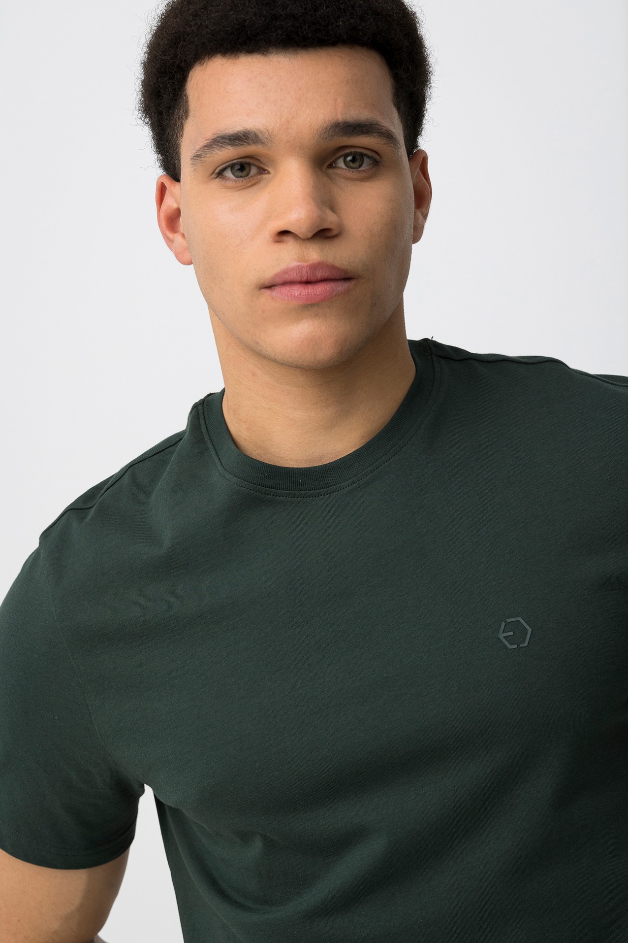 Cotton T-shirt with Embossed Detail