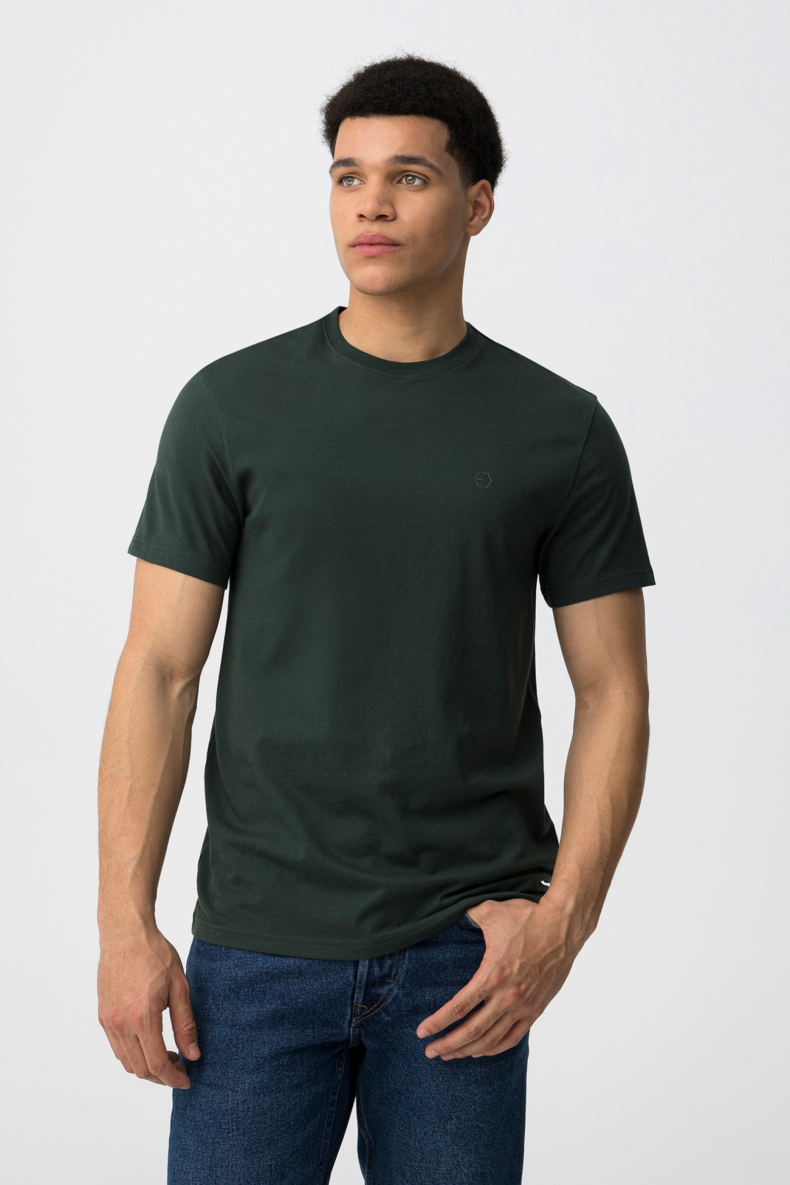 Cotton T-shirt with Embossed Detail