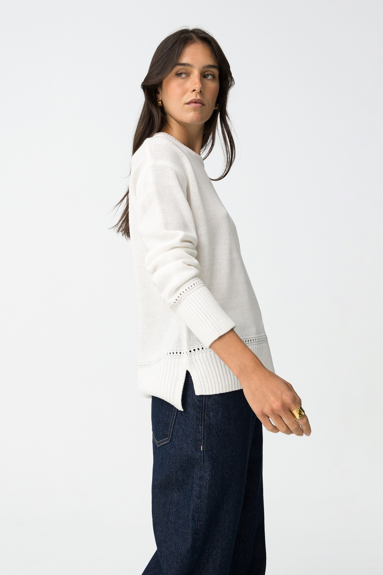 Camisola com Detalhes Perfurados
