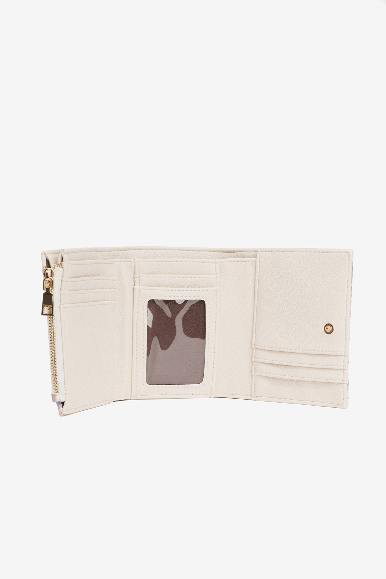 Beige Wallet With Floral Pattern - 10064066_105 - Tiffosi