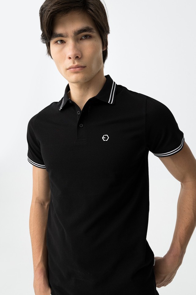 Slim Fit Black Polo Shirt