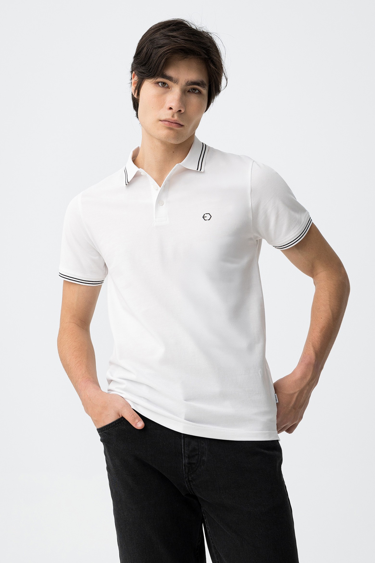 Polo blanco manga corta