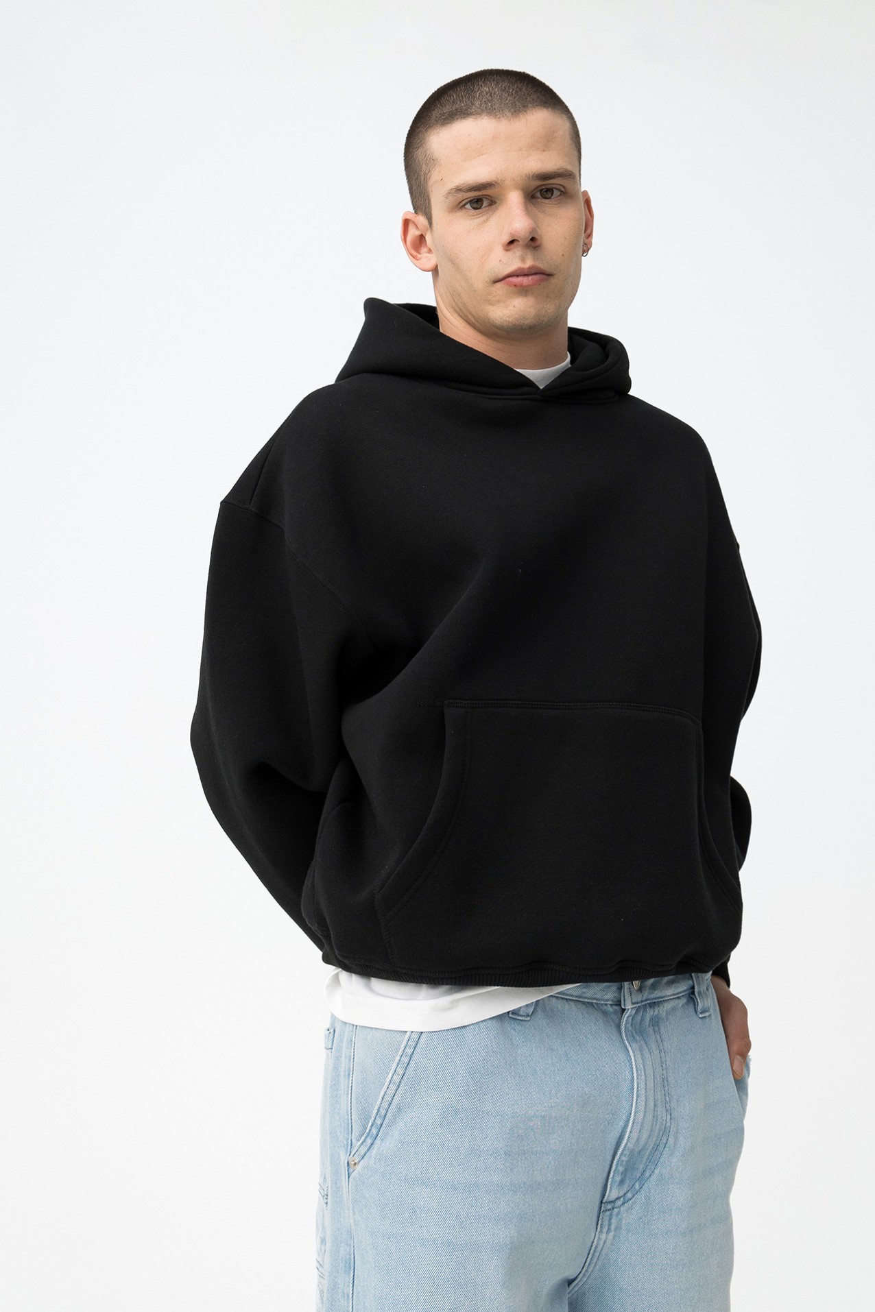 Black Boxy Hoodie