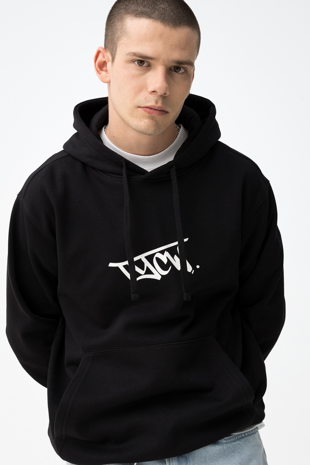 Black Hoodie With Graphic Print