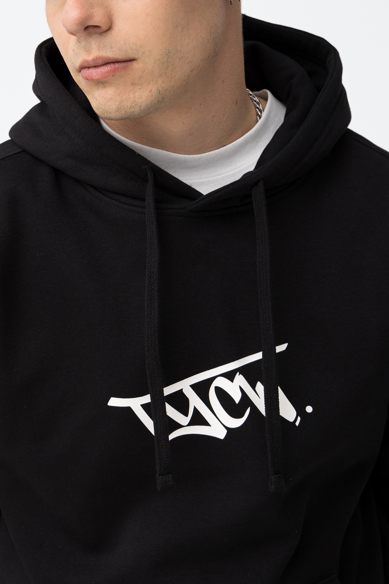 Black Hoodie With Graphic Print