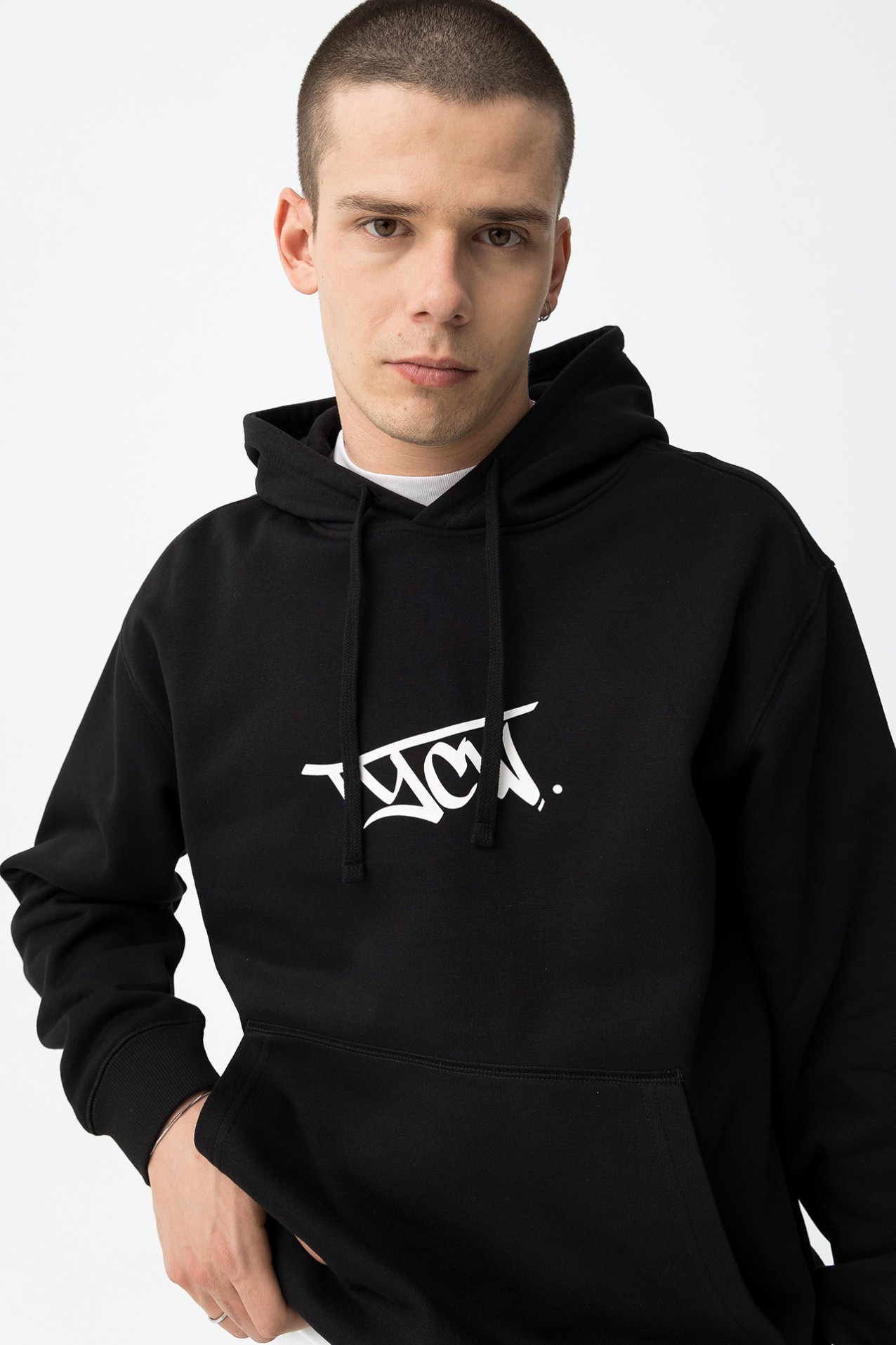 Black Hoodie With Graphic Print