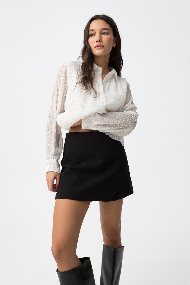 Black Slim Non-Denim Shorts