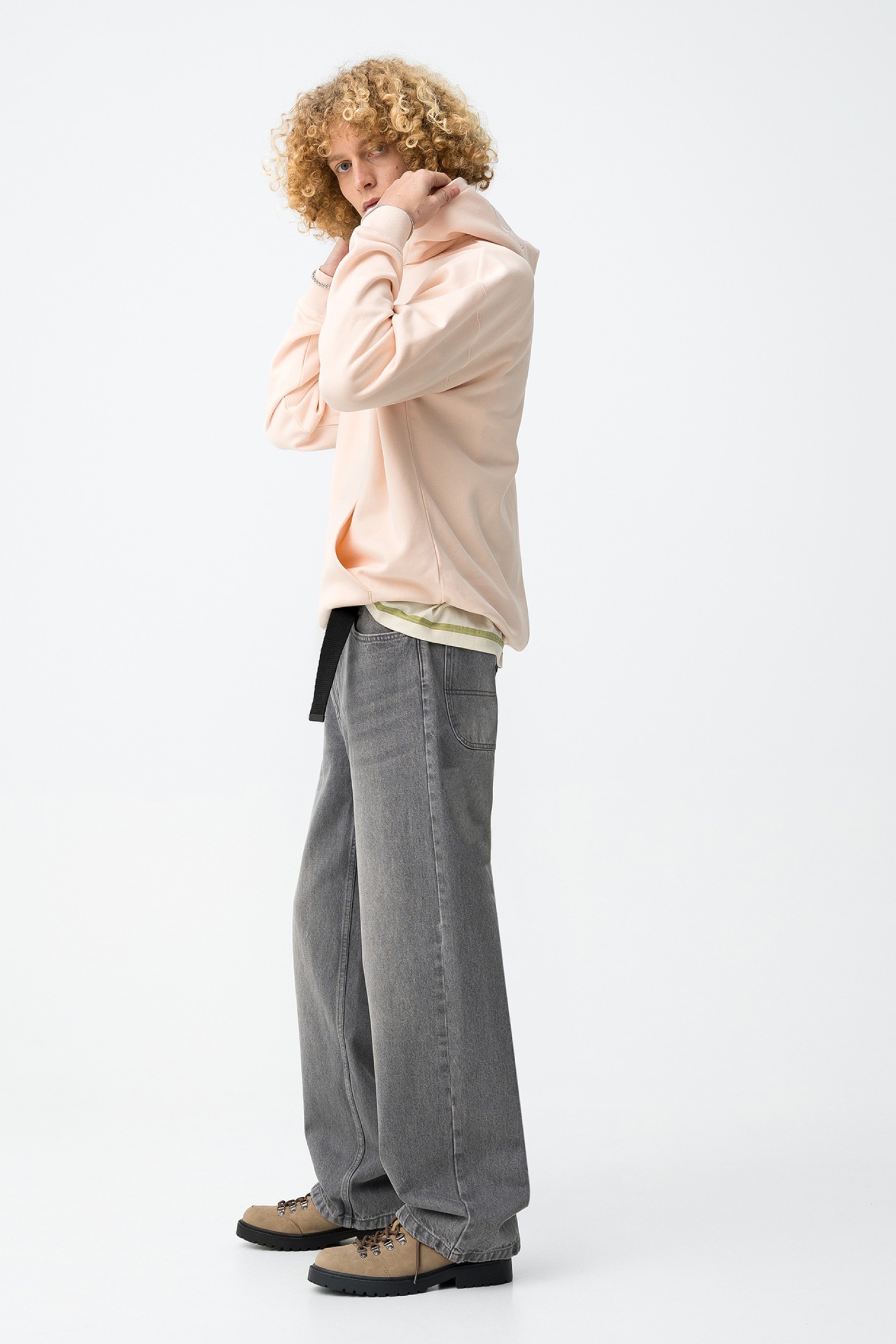 Jeans cinzentos super baggy