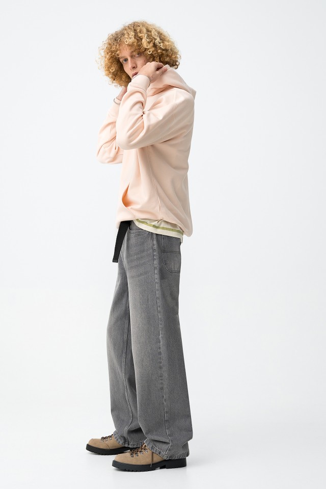 Jeans cinzentos super baggy