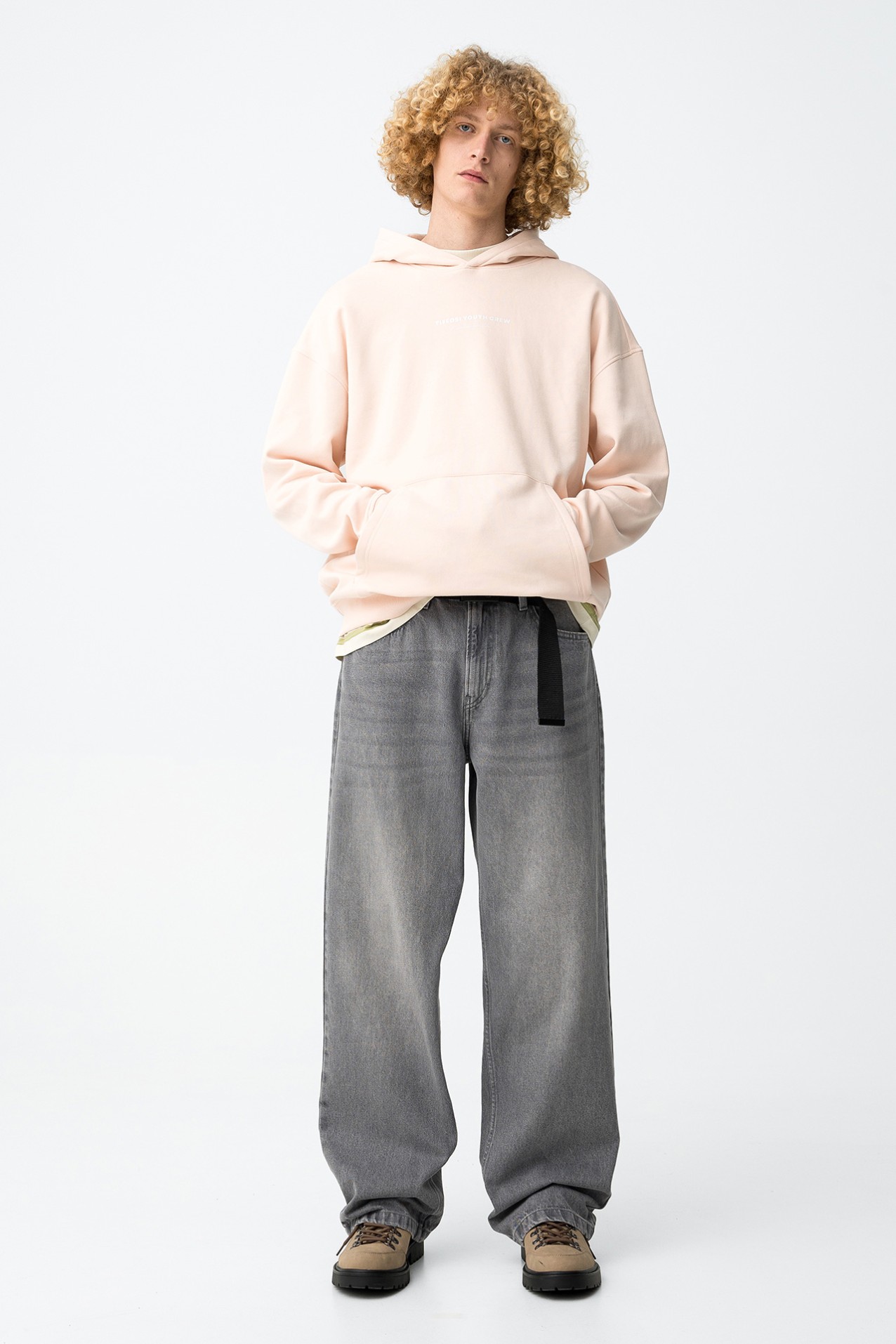 Jeans cinzentos super baggy