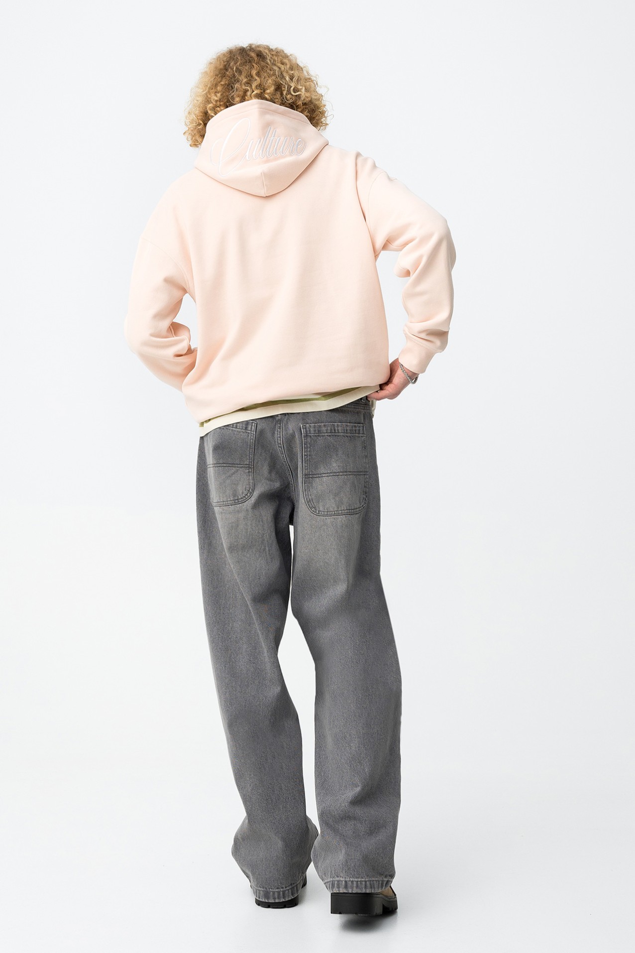 Jeans cinzentos super baggy