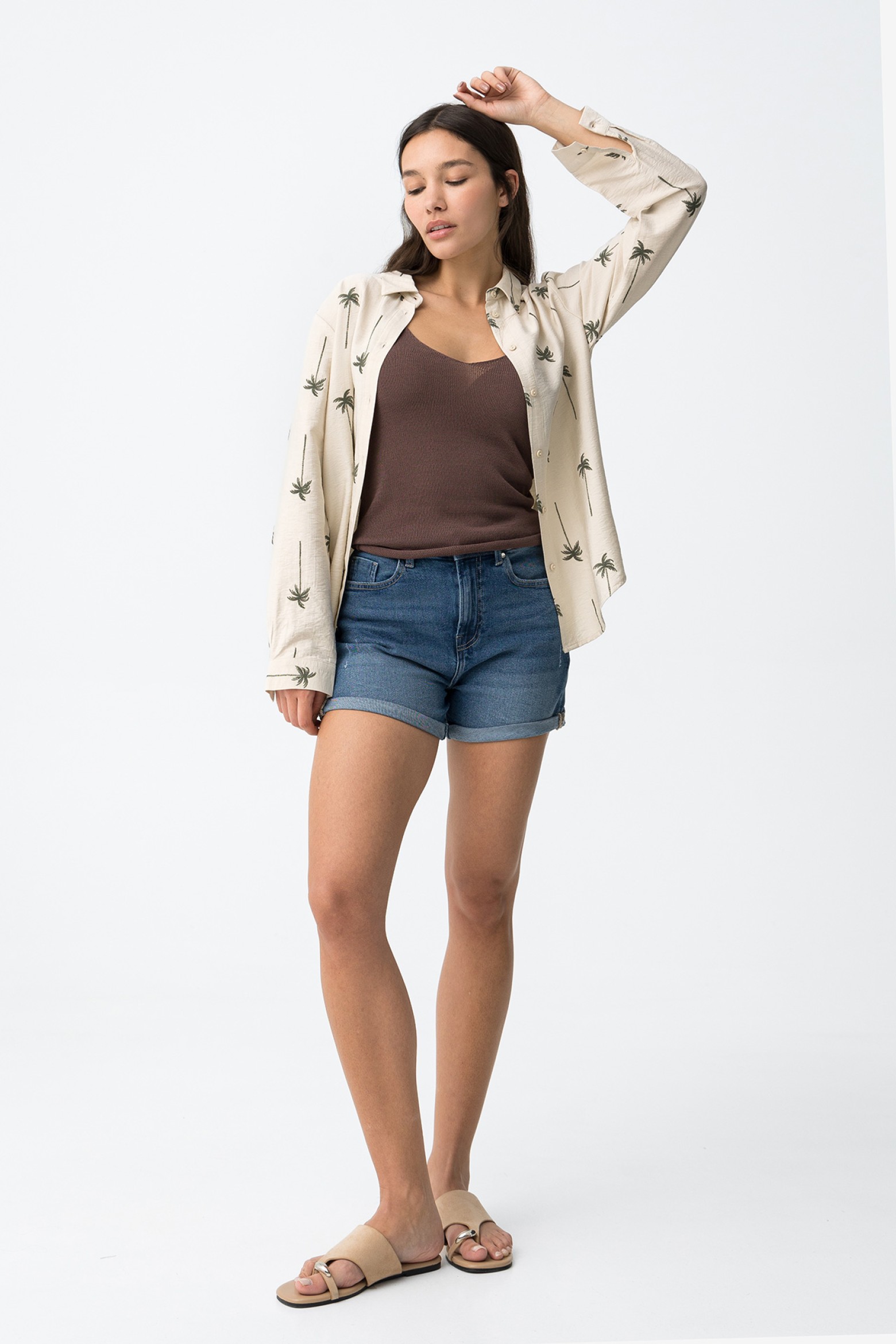 Woven Denim Shorts