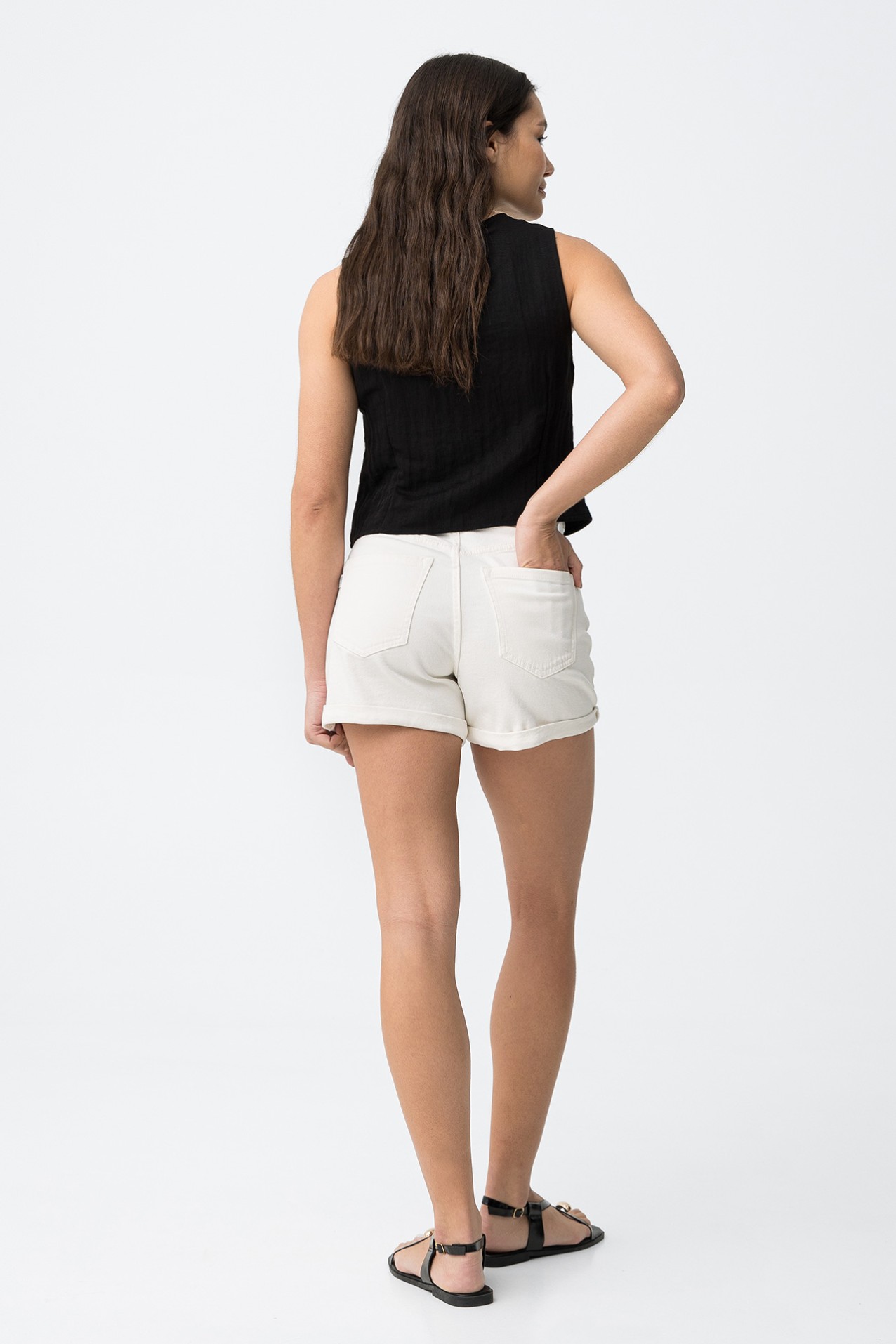 White Woven Shorts