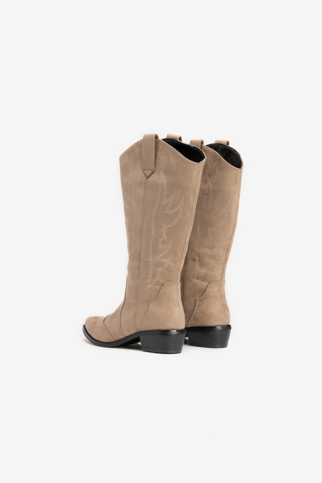 Bota alta beige cowboy Bota alta beige cowboy