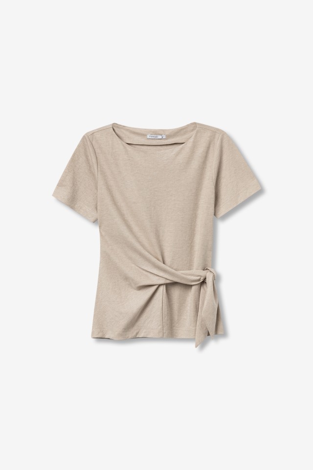 T-shirt bege la�o lateral