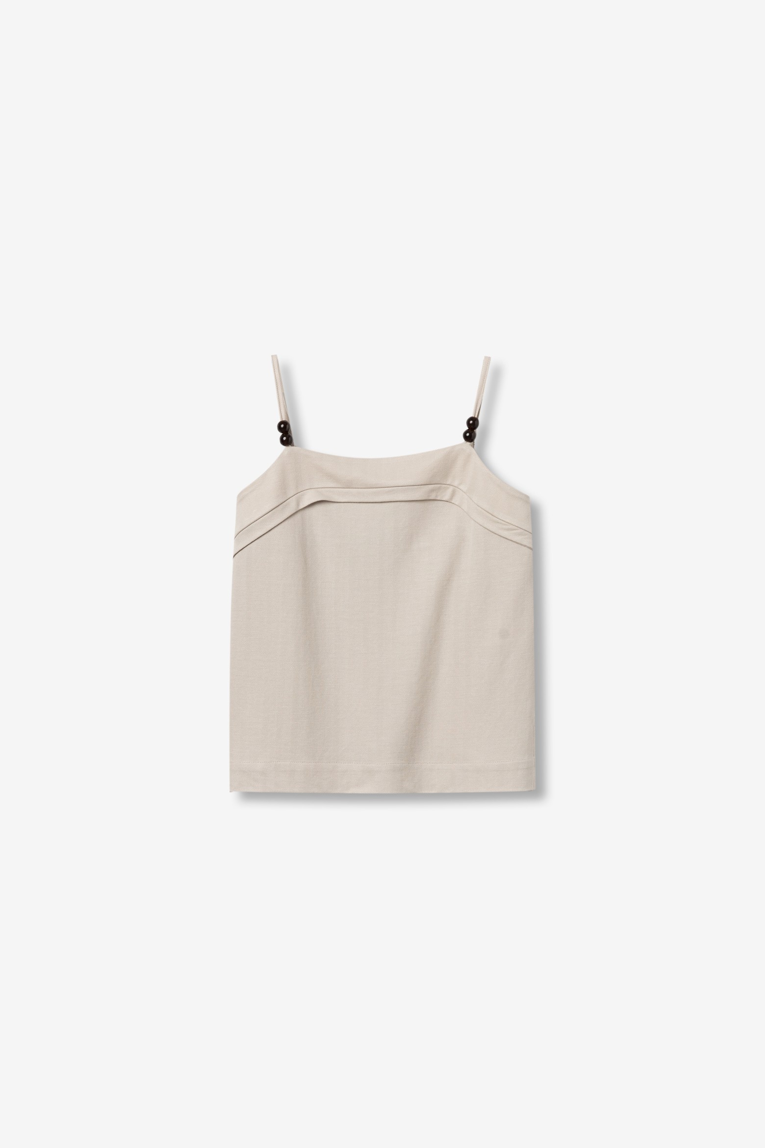 Top bege alças finas
