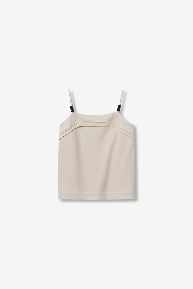 Top beige tirantes finos