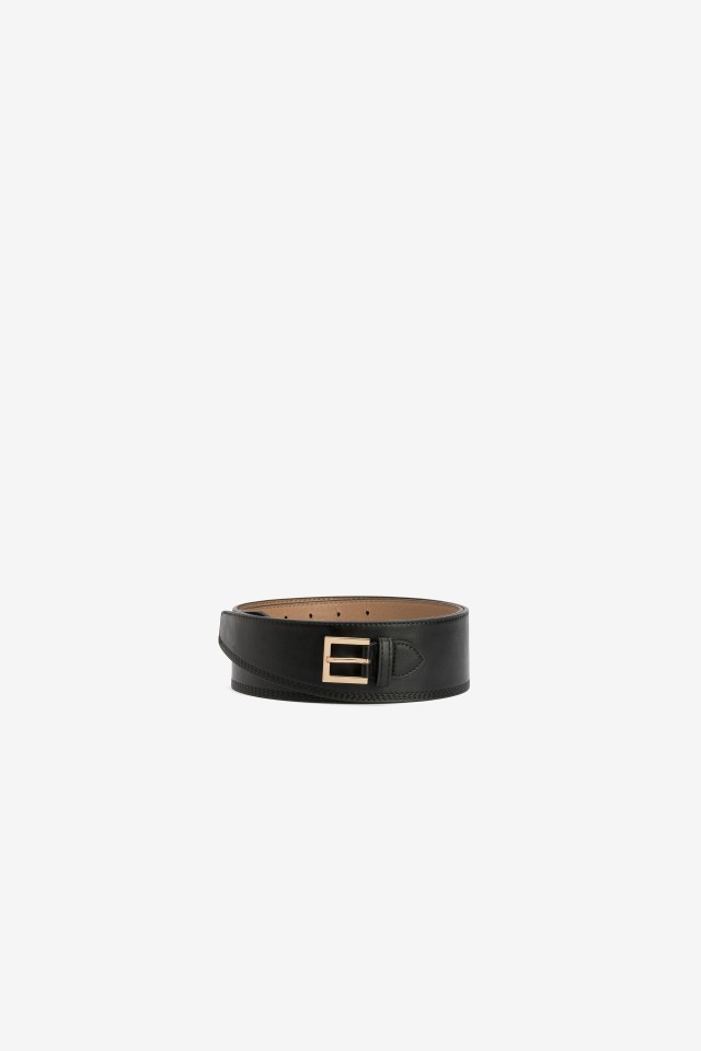 Black belt with gold buckle
