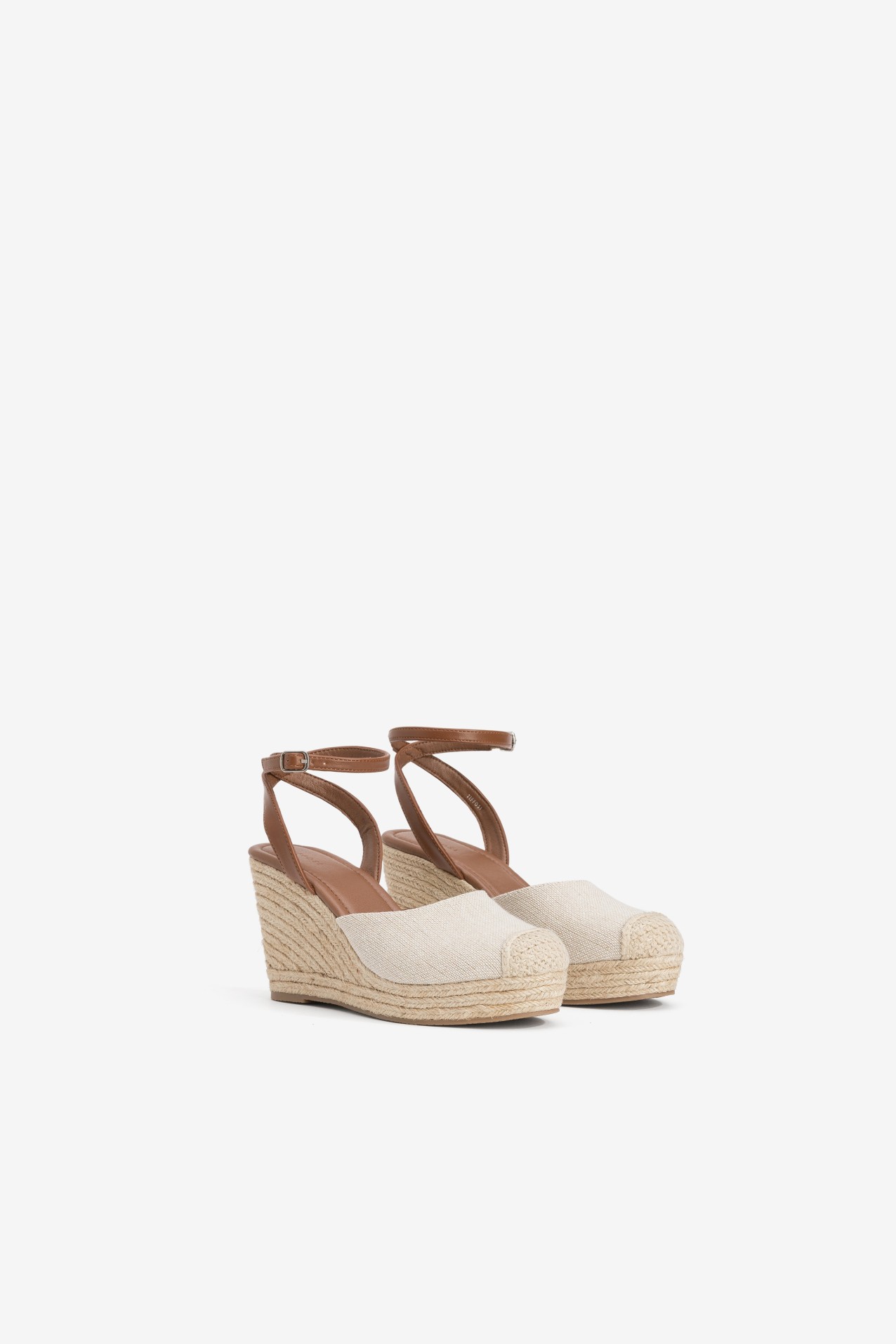 Beige Closed Toe Wedge