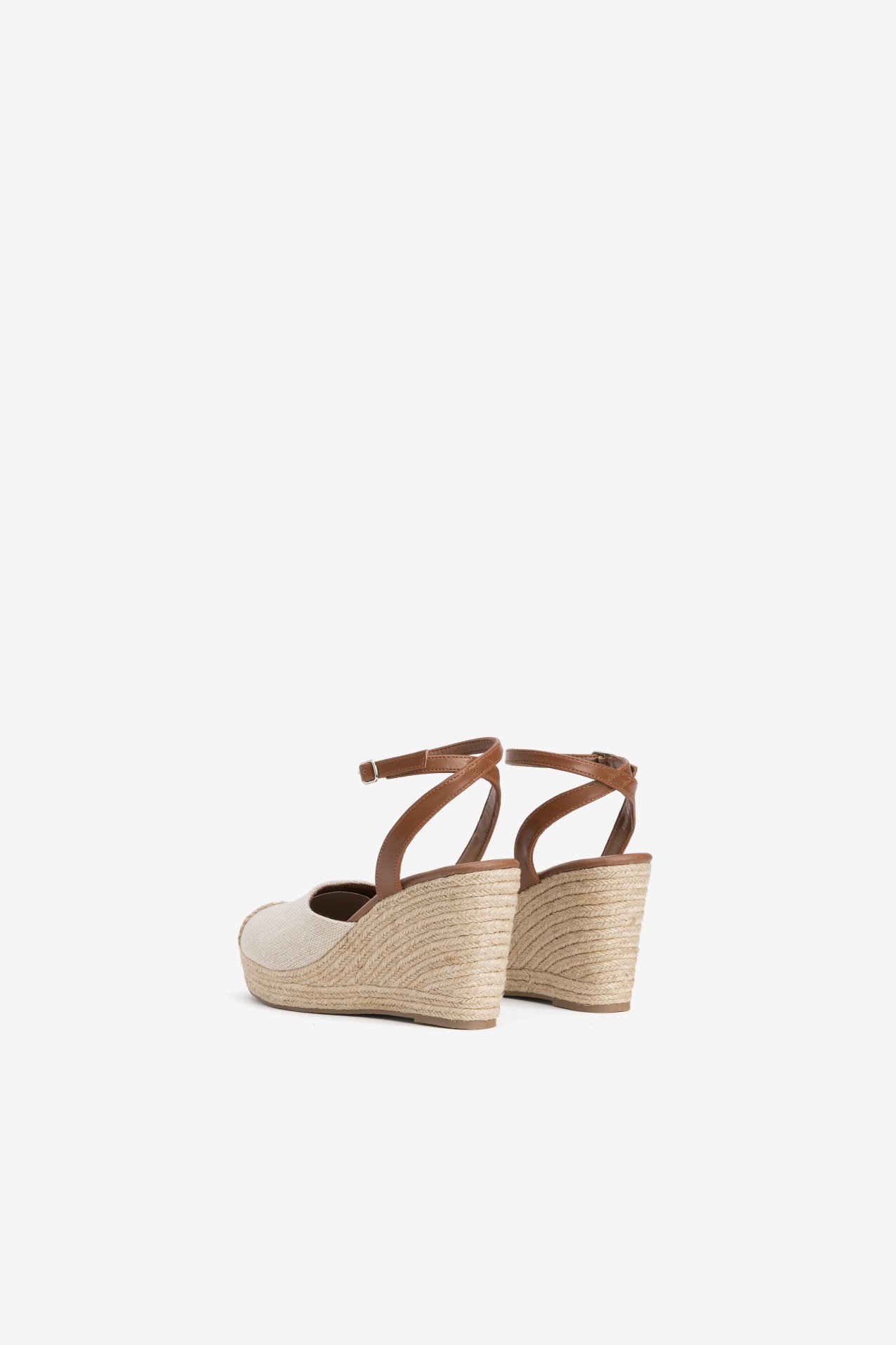 Beige Closed Toe Wedge