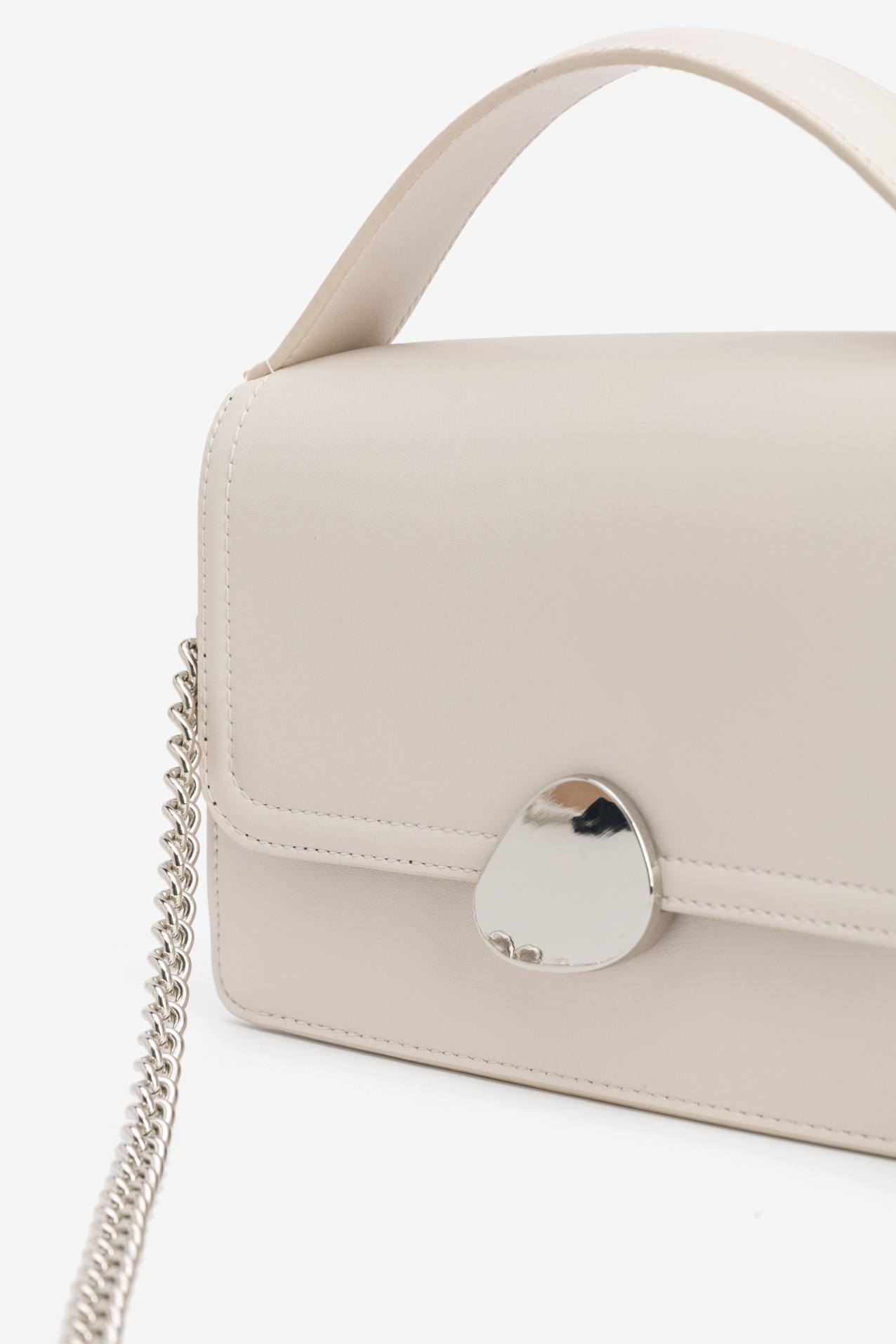 Beige Chain Crossbody Bag