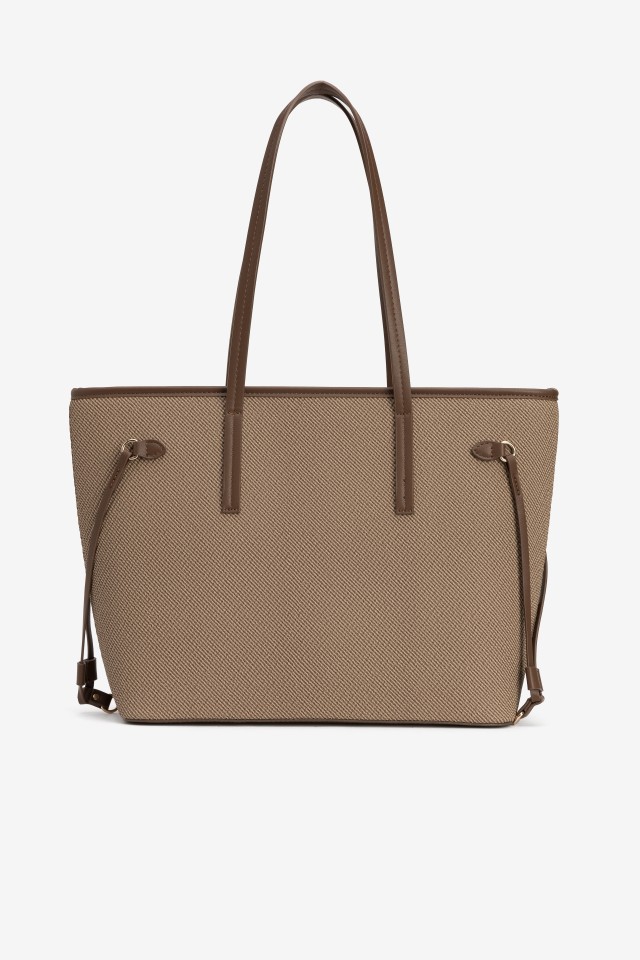 Brown Structured Shopper Bag