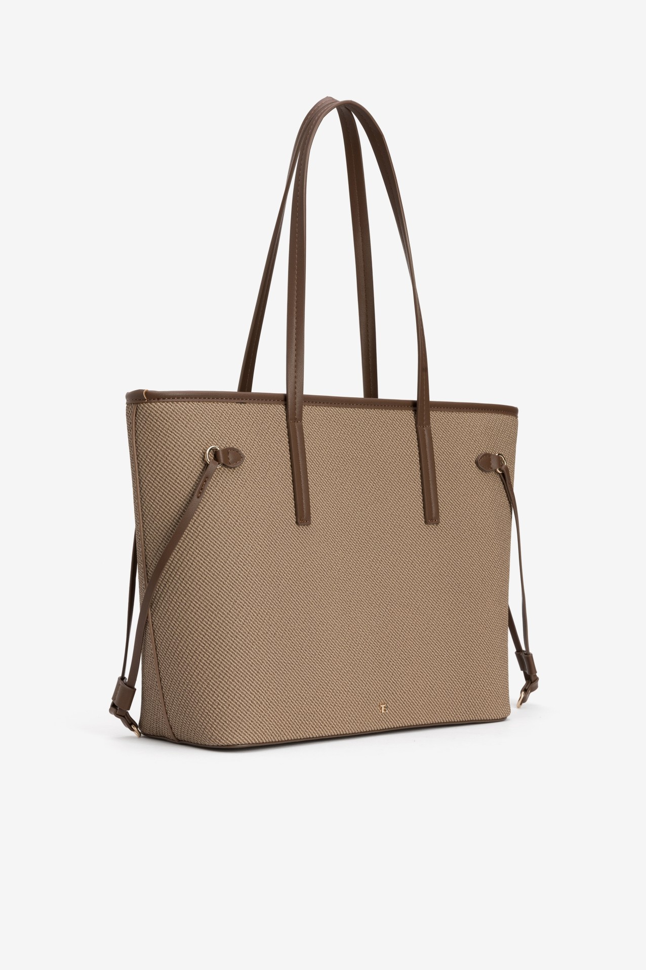 Brown Structured Shopper Bag