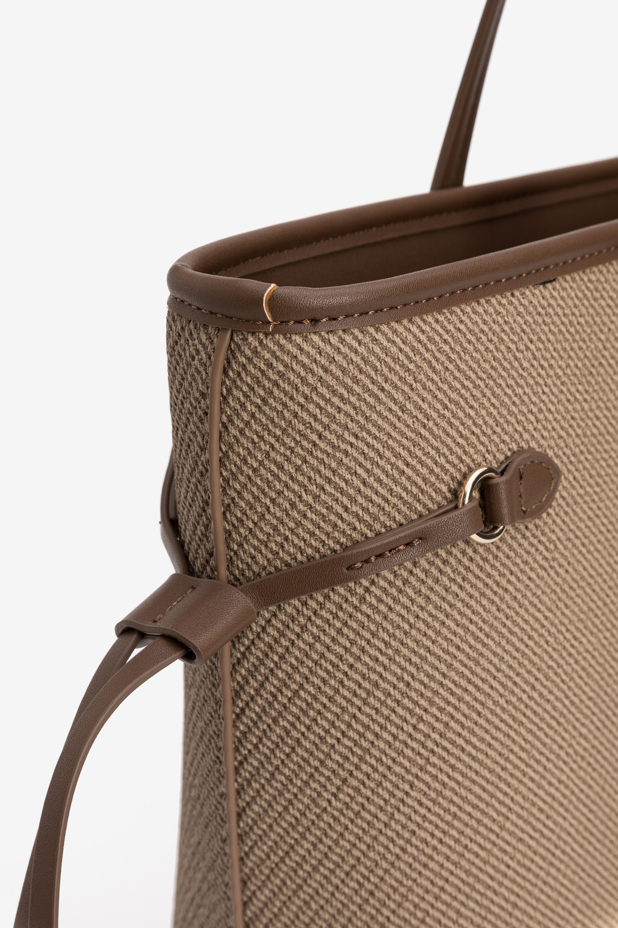Brown Structured Shopper Bag