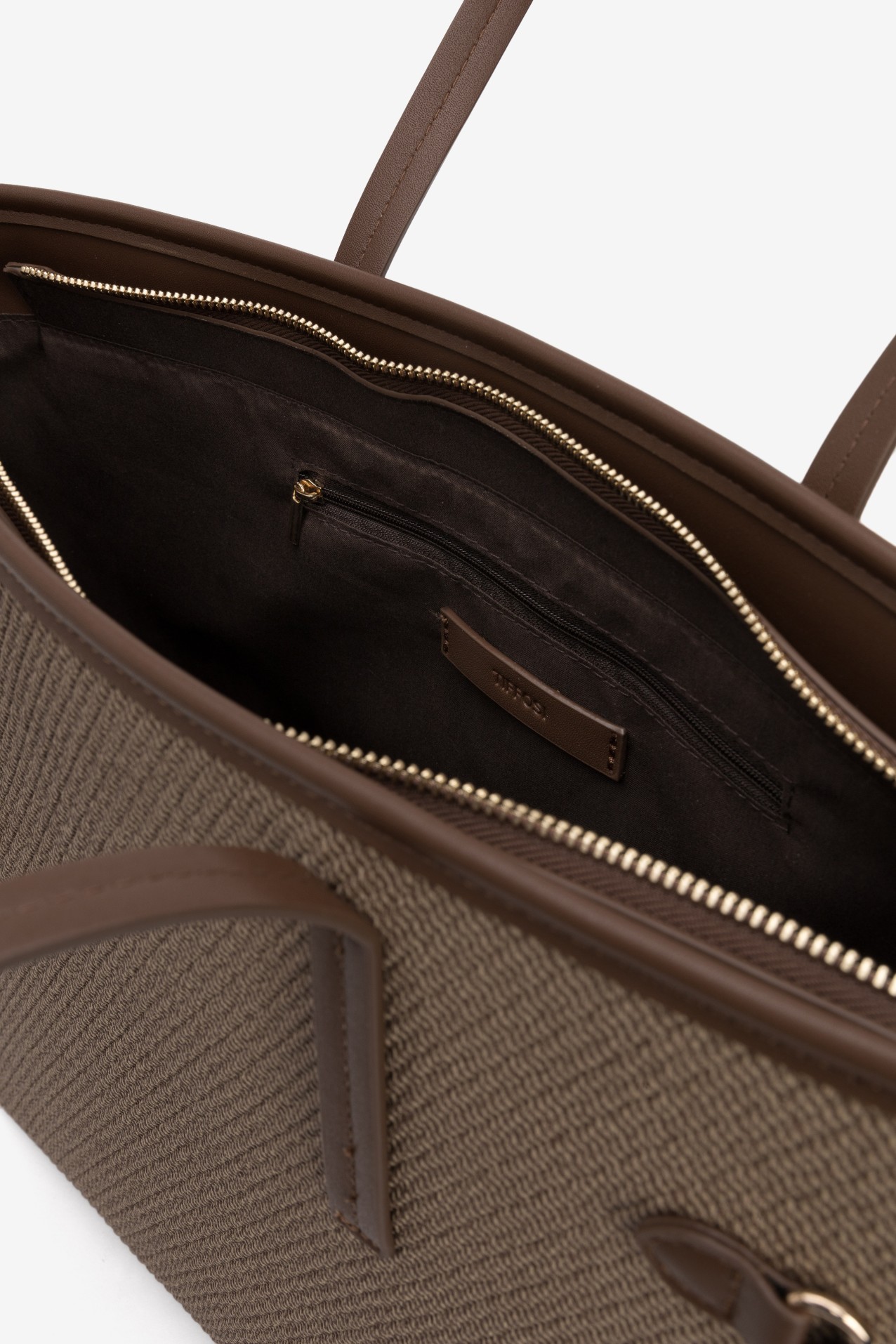 Brown Structured Shopper Bag