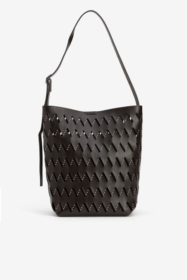 Dark Brown Cutout Tote Bag