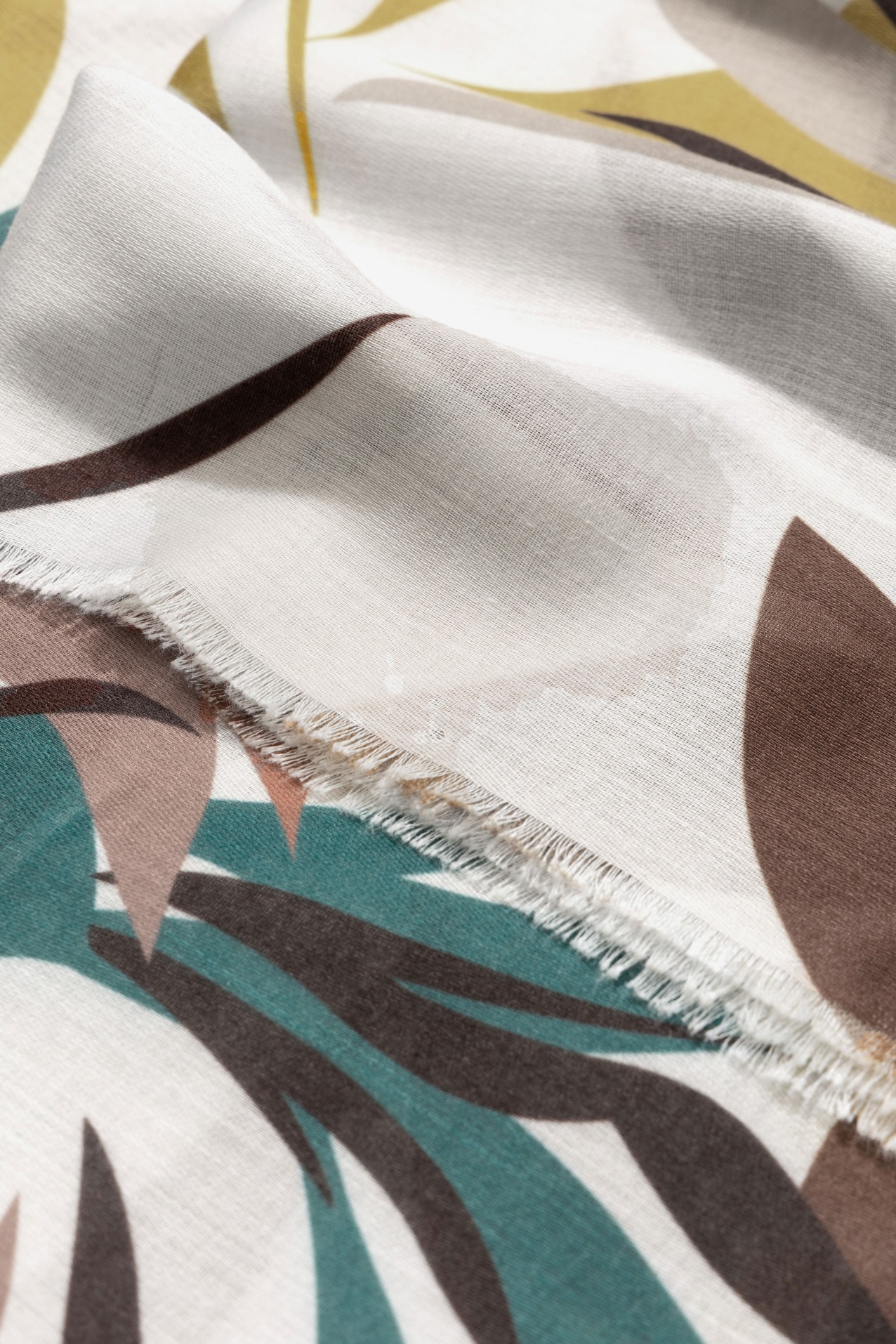 Light Scarf with Leaf Print