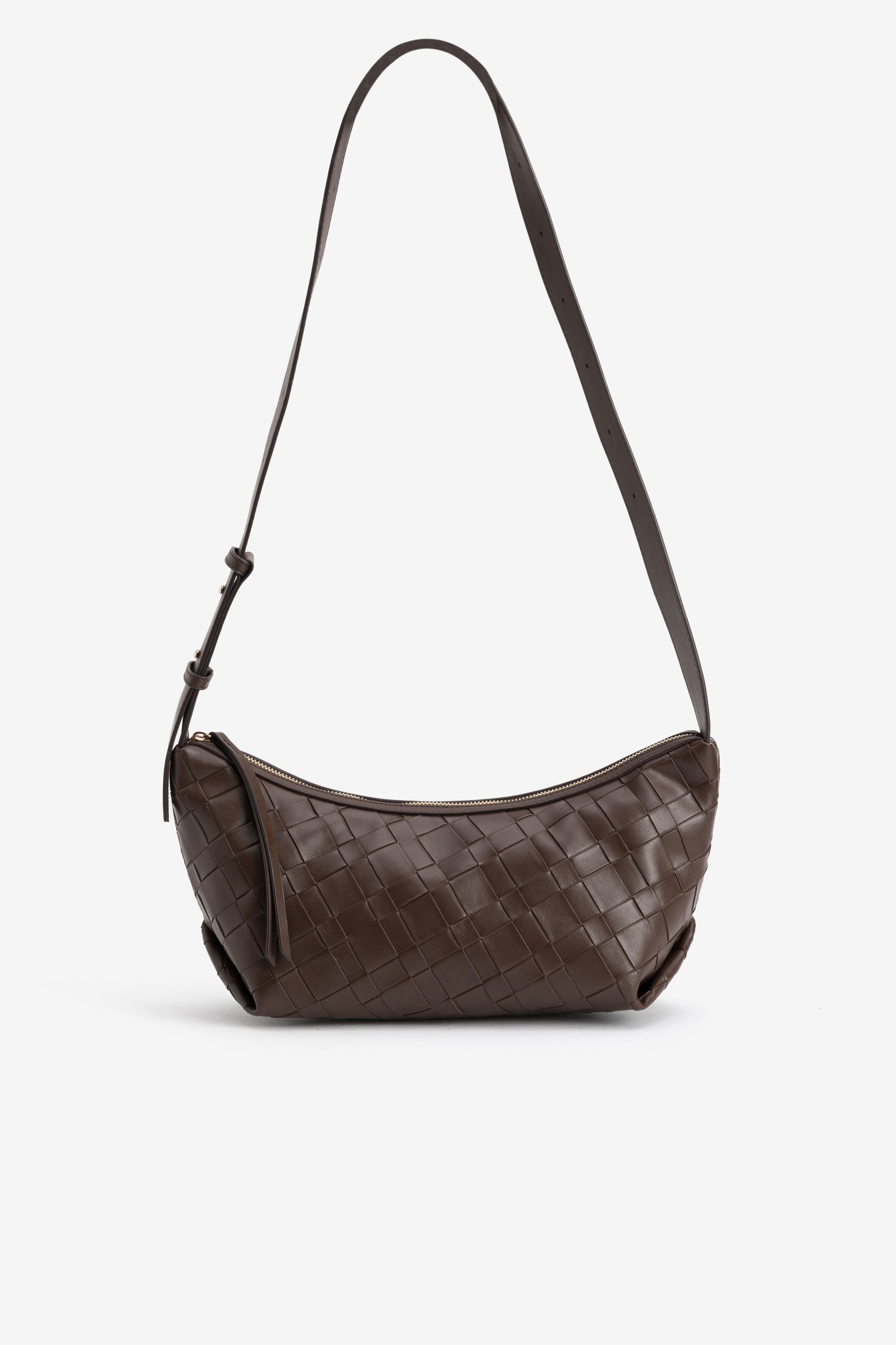 Dark Brown Woven Crossbody