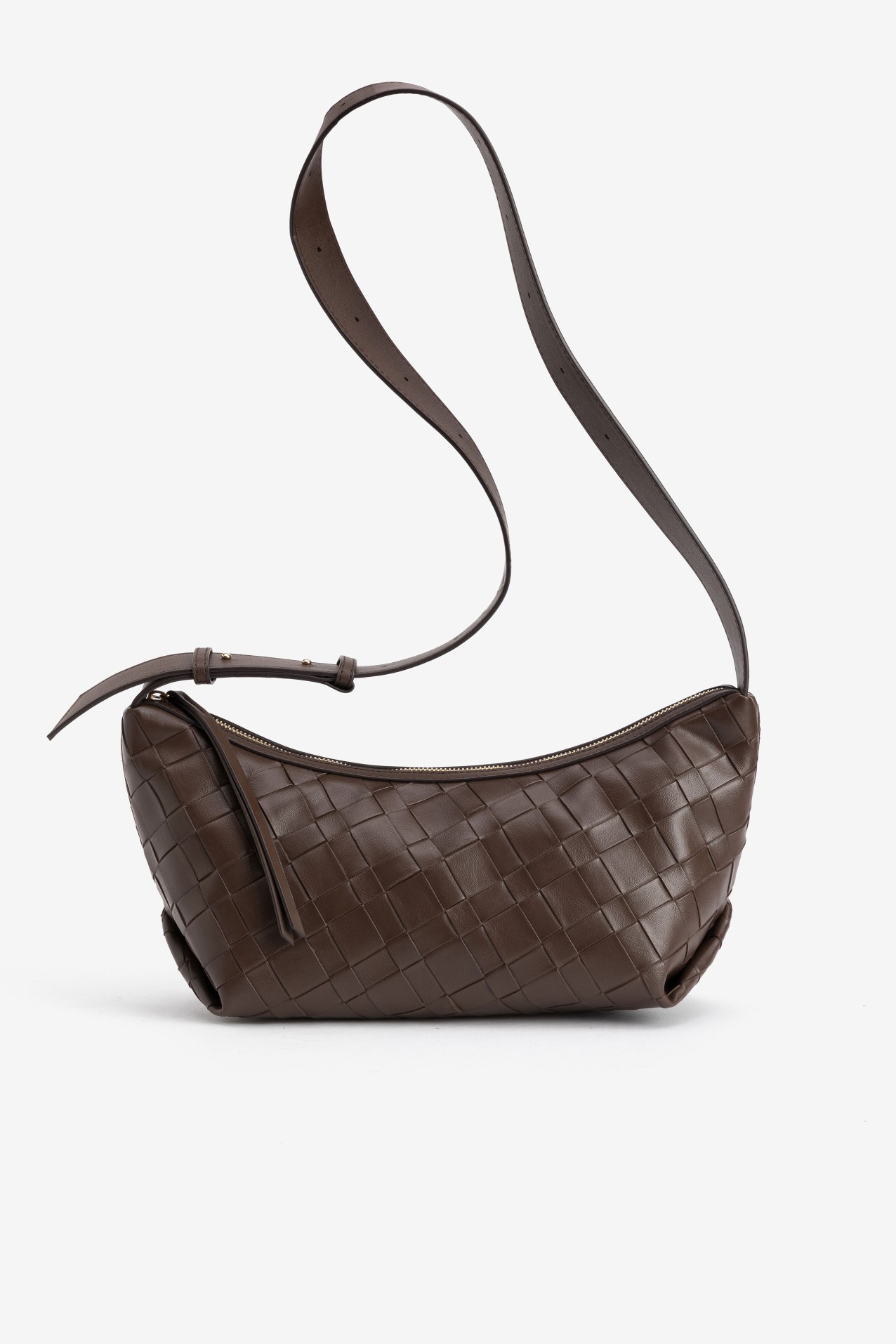 Dark Brown Woven Crossbody