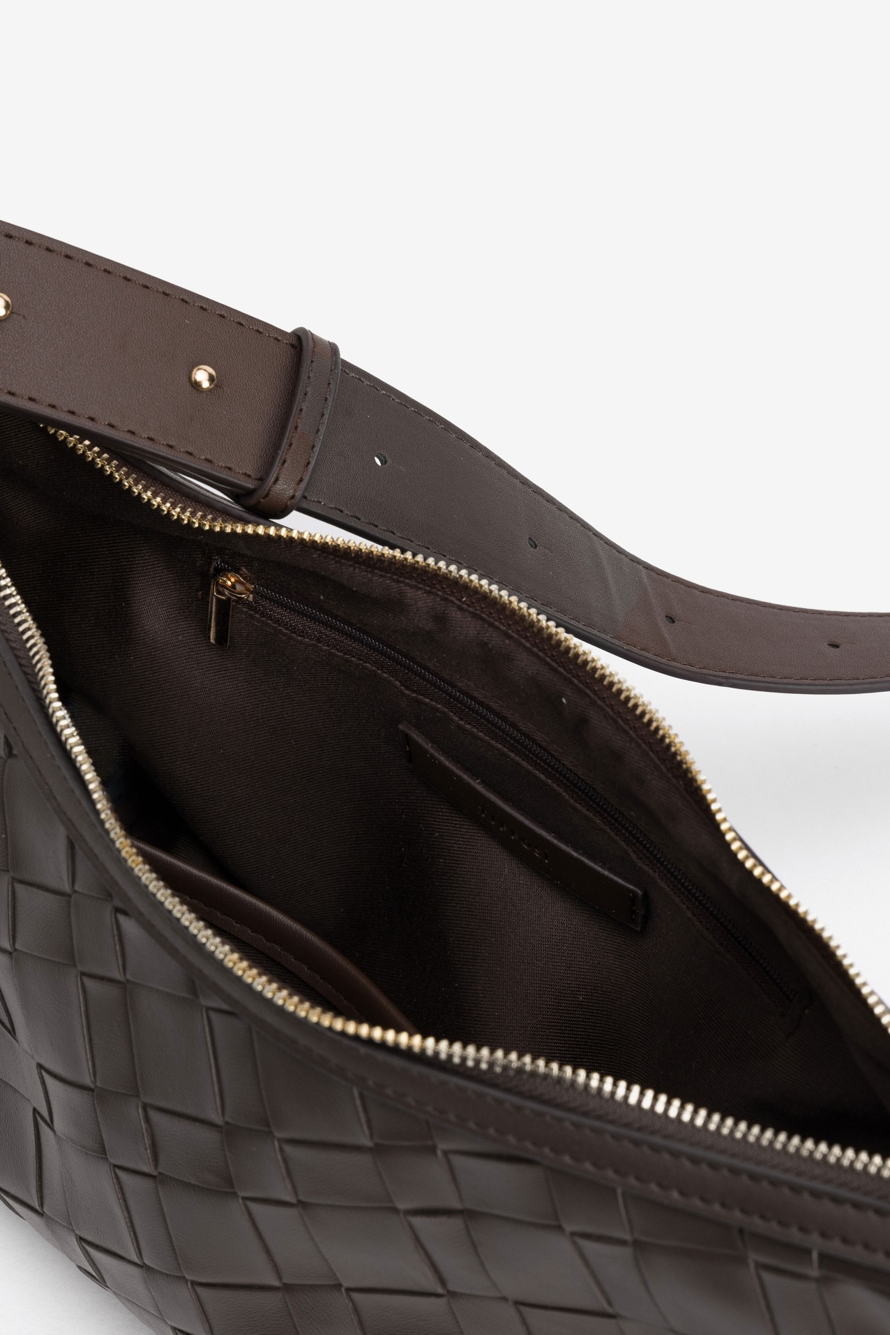 Dark Brown Woven Crossbody