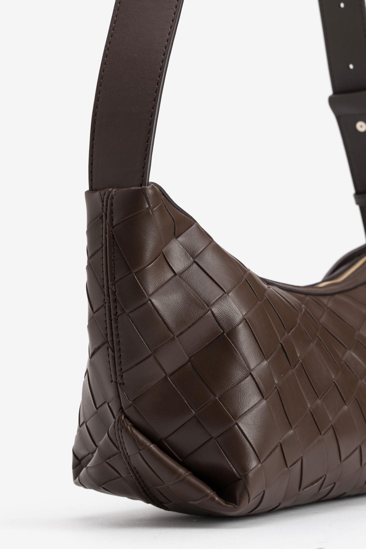 Dark Brown Woven Crossbody