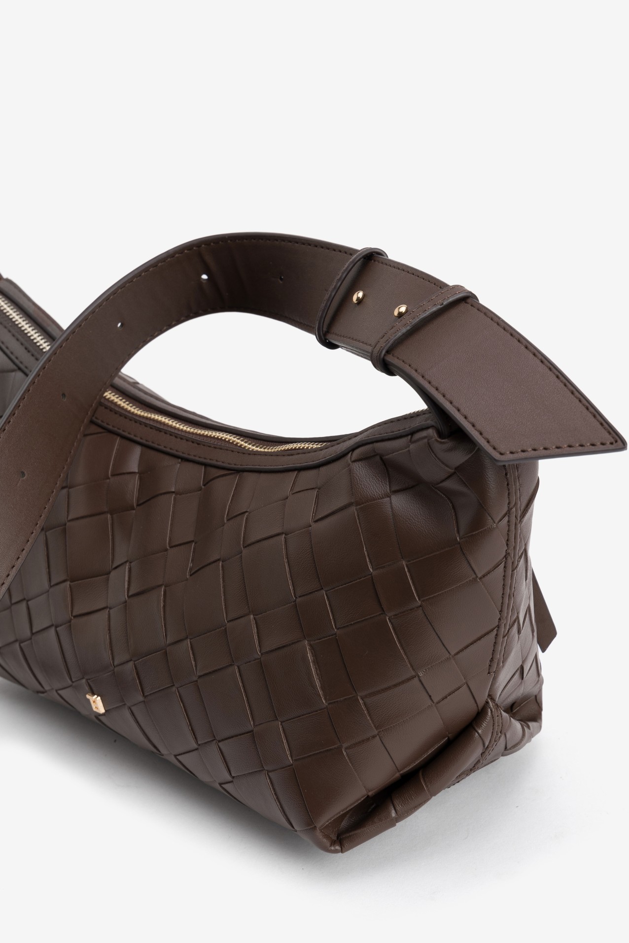 Dark Brown Woven Crossbody