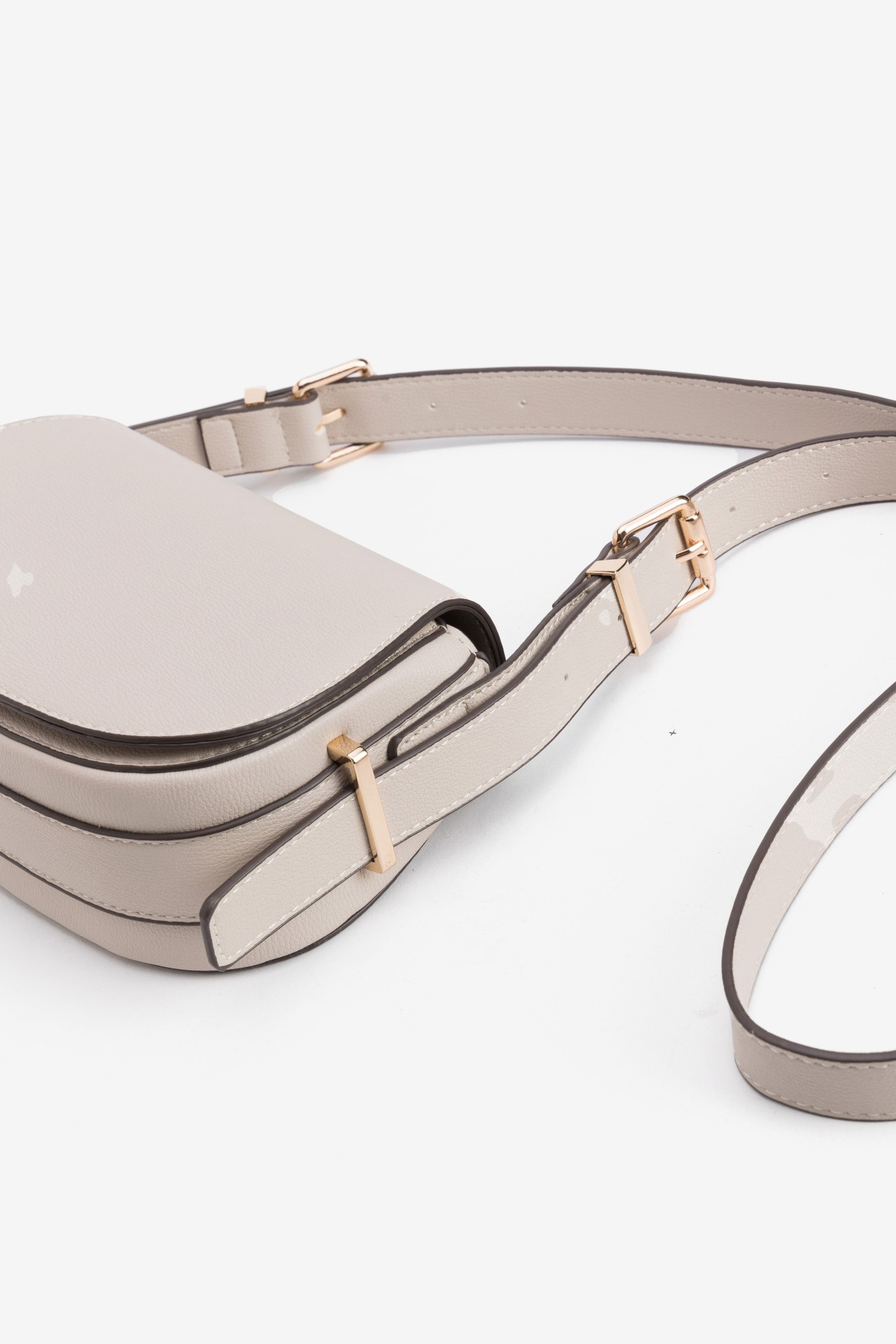 Beige Compact Crossbody Bag