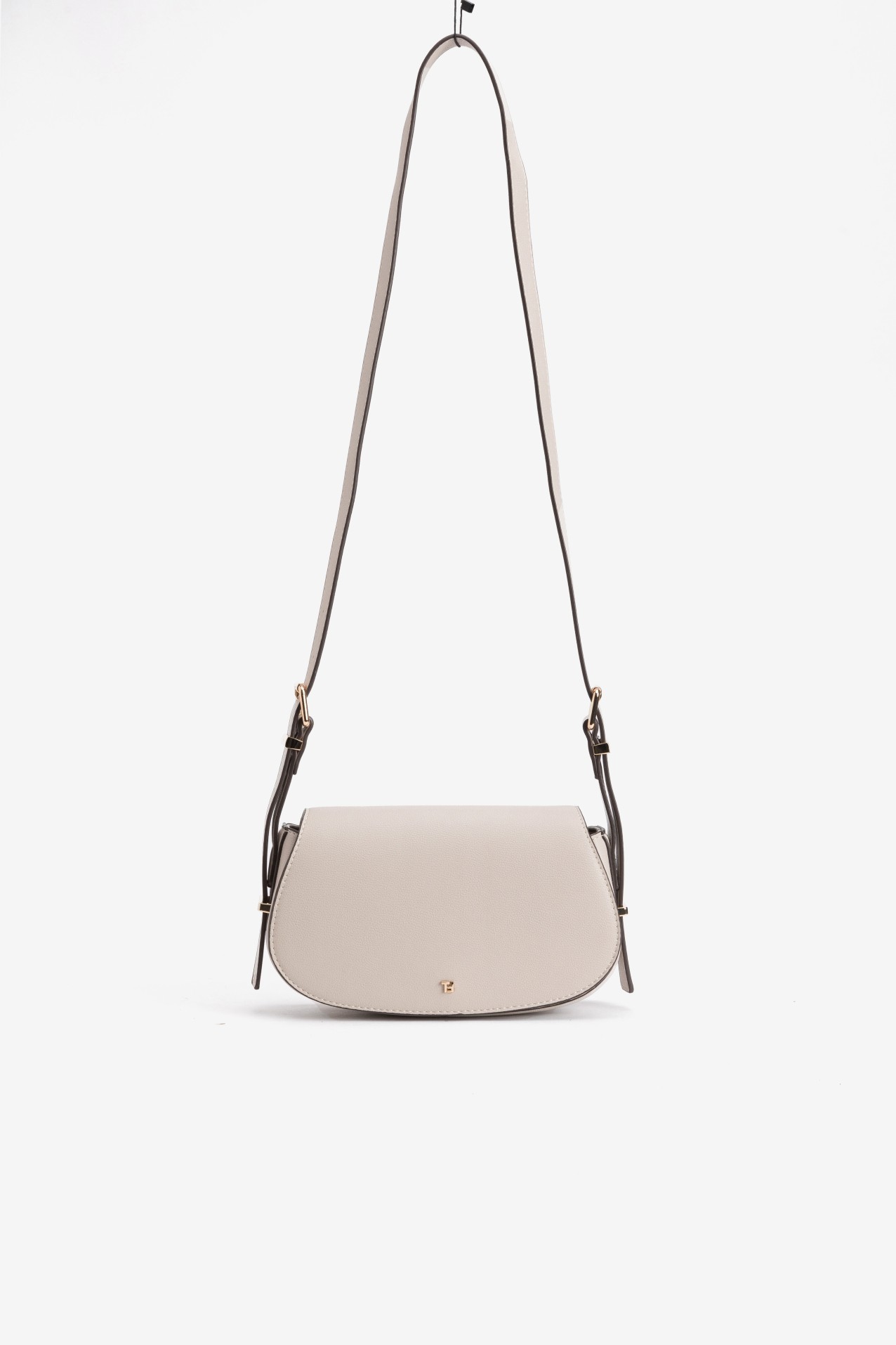 Beige Compact Crossbody Bag