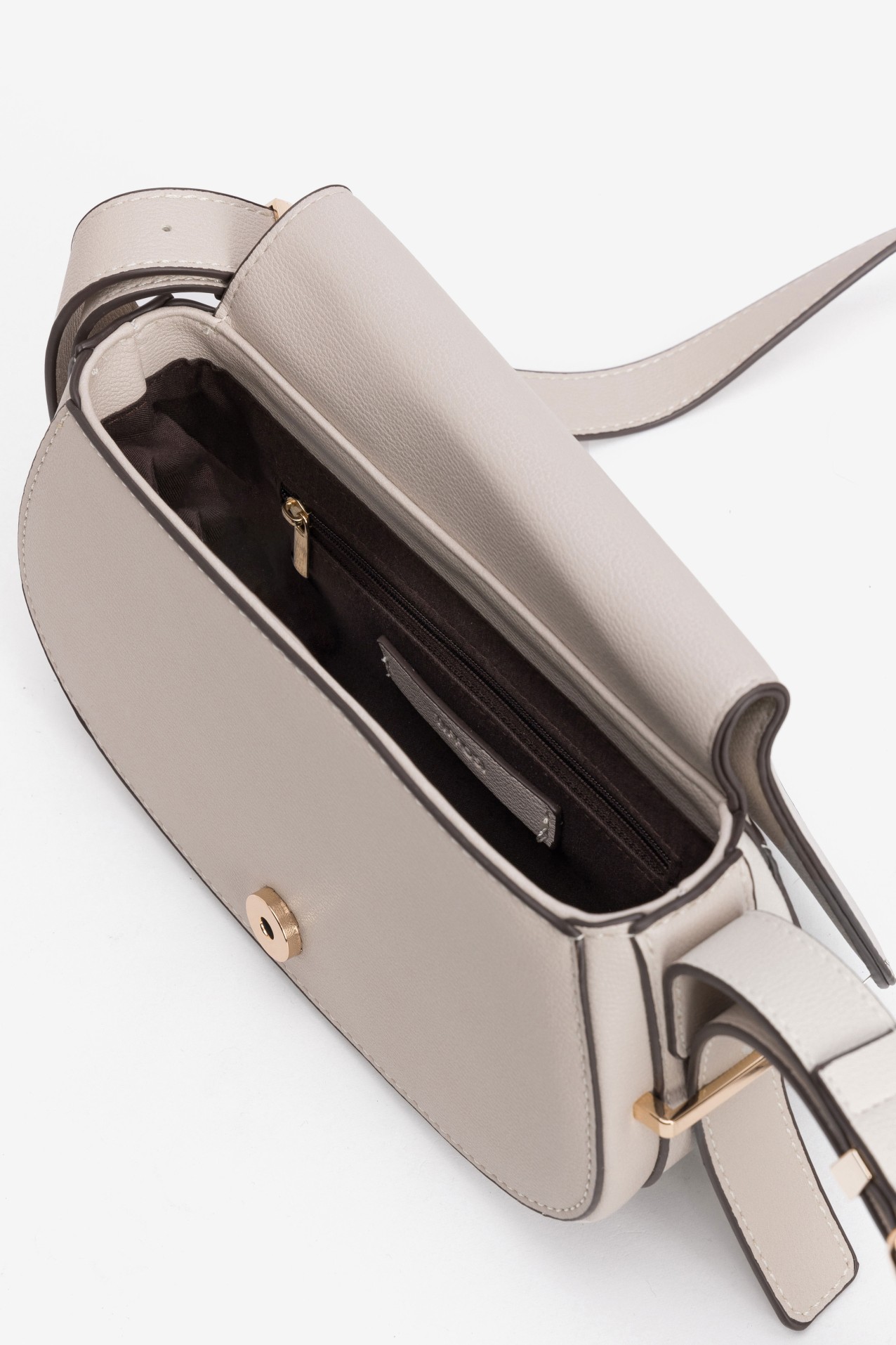 Beige Compact Crossbody Bag