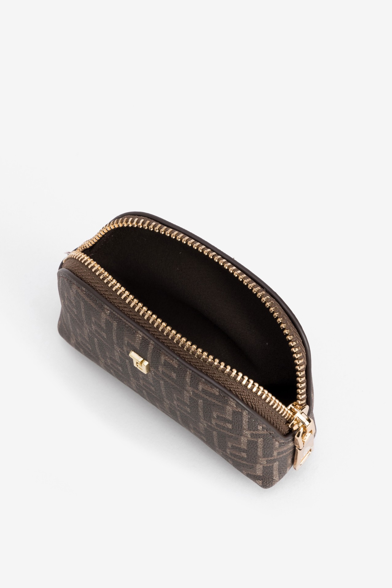 Porta-moedas castanho com padr�o