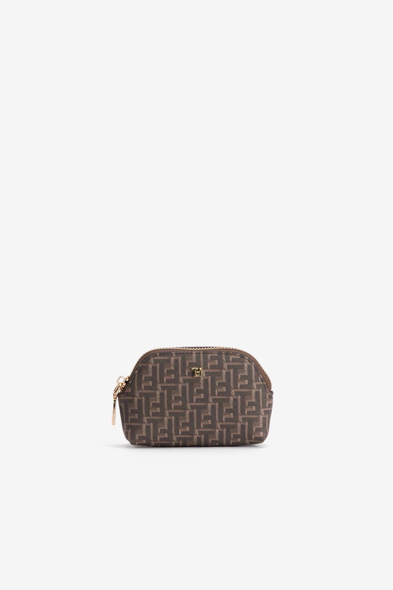 Porta-moedas castanho com padr�o