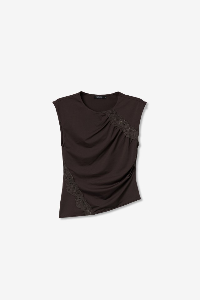 Chocolate Lace Detail Tee