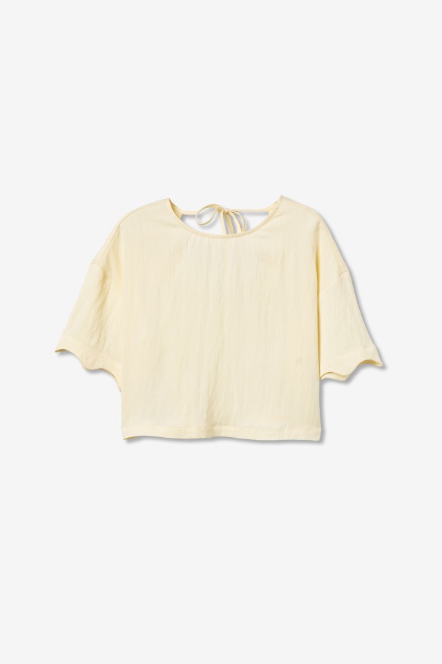 Light Yellow Cropped Top