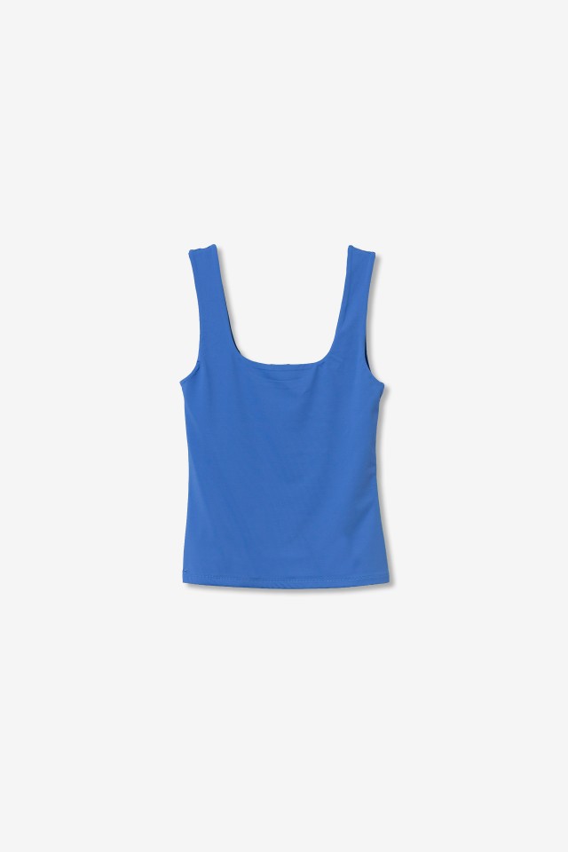 Top azul minimalista mujer