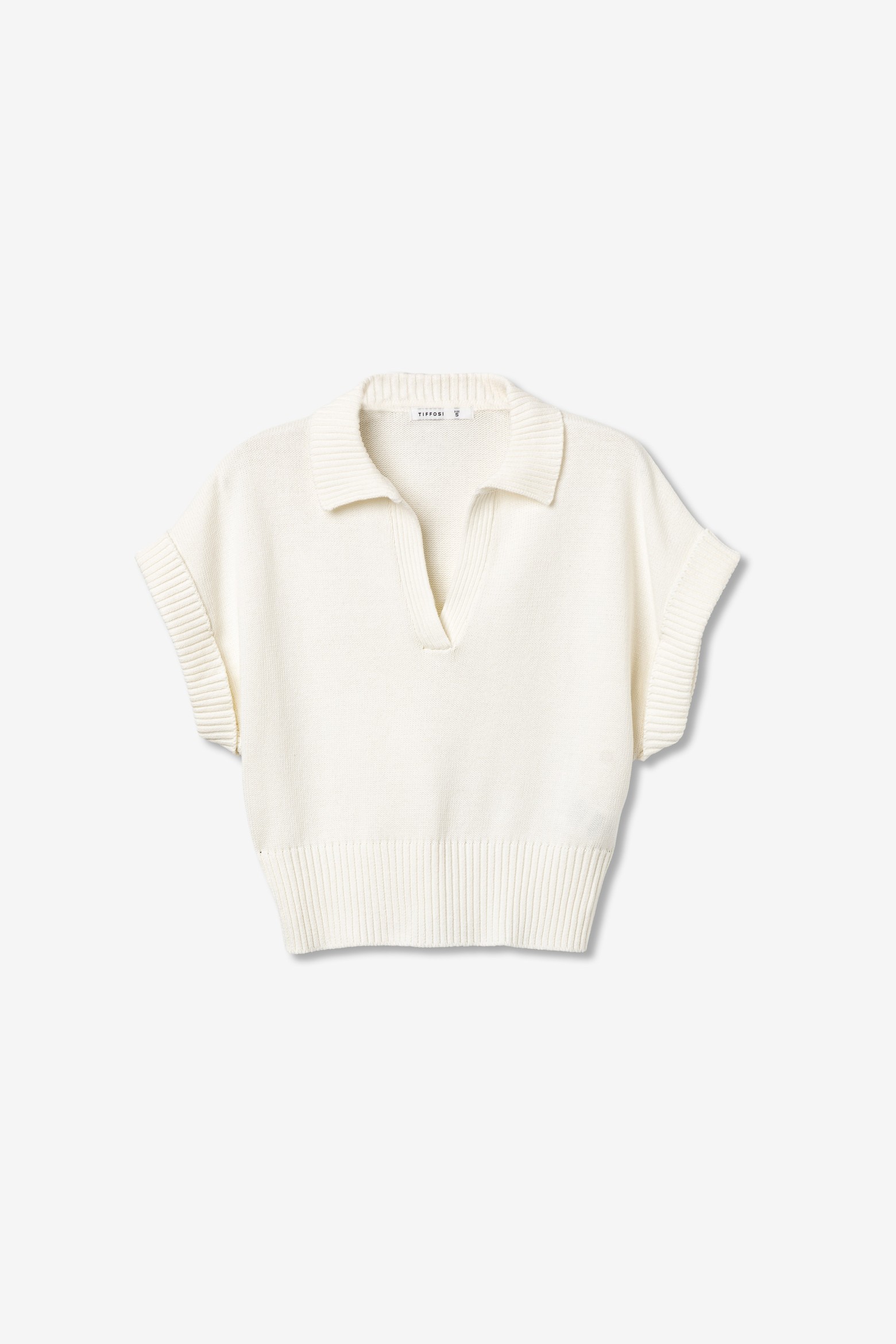 Camisola curta cru oversize