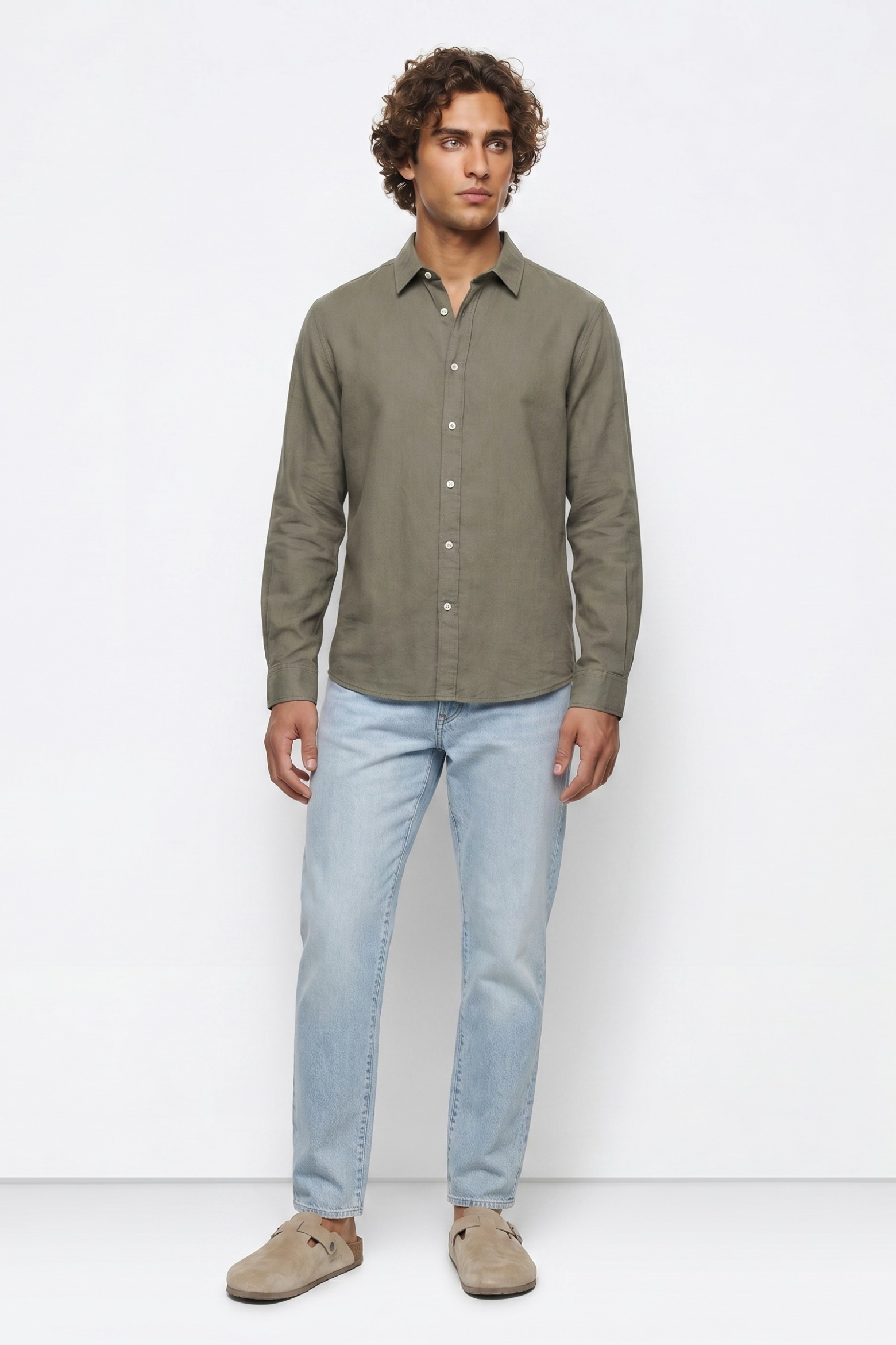 Camisa verde manga comprida