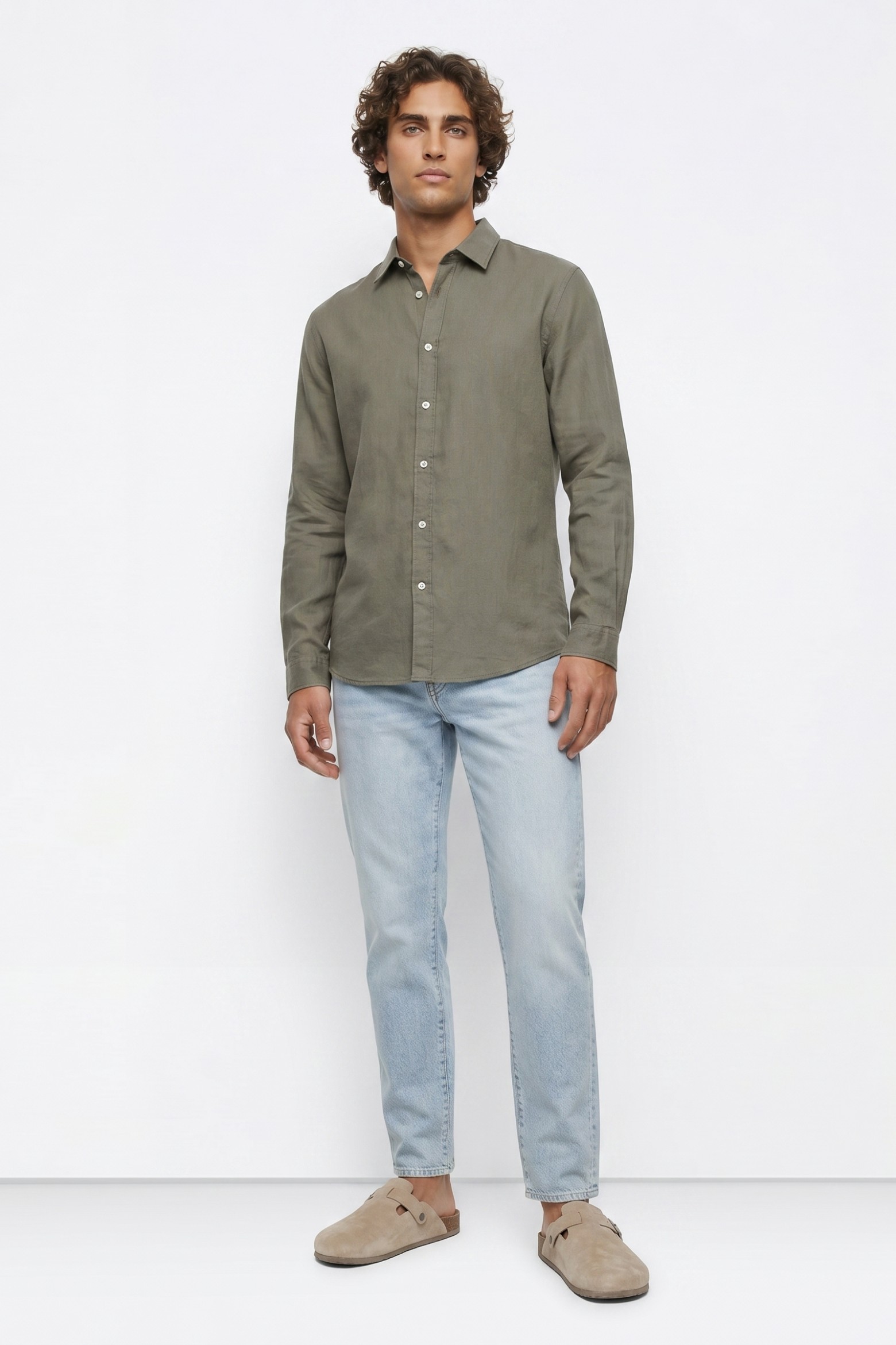 Camisa verde manga comprida